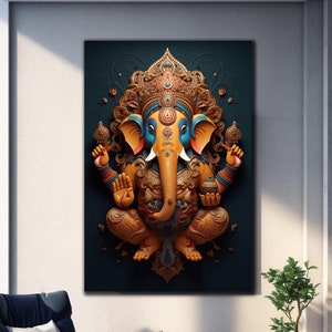 Ganesha Wall Art, Tempered Glass Wall Art, Glass Printing, Large Glass Wall Art, Abstract Glass Print, Custom Photo Glass,Ganesha Wall Decor