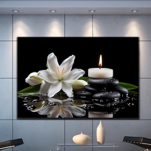 Tempered Glass Wall Art, Lily Flower Wall Art, Glass Printing, Large Wall Art, Glass Wall Decor, Vivid Colors, Photo on Glass, Glass Picture