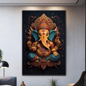Ganesha Wall Art, Tempered Glass Wall Art, Glass Printing, Large Glass Wall Art, Abstract Glass Print, Custom Photo Glass,Ganesha Wall Decor