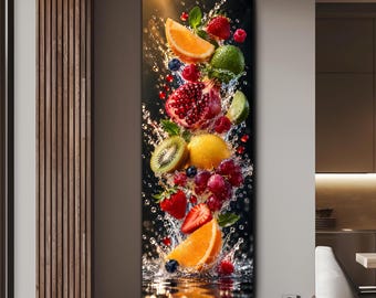 Fruits Wall Art, Food Wall Art, Kitchen Wall Art, Tempered Glass Wall Art, Panoramic Wall Art, Glass Printing, Large Glass Wall Art