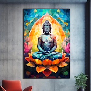 Buddha Wall Art,Tempered Glass Wall Art, Buddha Wall Decor,Glass Printing,Large Wall Art,Indian Wall Art,Hindu Wall Art,Buddha Wall Painting