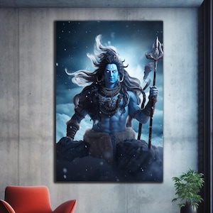 Shiva Wall Art, Tempered Glass Wall Art, Glass Printing, Glass Large Wall Art,Wall Hangings,Hindu Wall Art, Hindu God Decor,Shiva Wall Decor