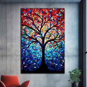 Tree of Life Glass Wall Art, Tree of Life Celtic, Tempered Glass Wall Art, Glass Print,Large Glass Wall Art,Stained Glass Print,Vivid Colors