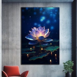 Lotus Flower Wall Art,Tempered Glass Wall Art, Glass Printing, Large Wall Art, Photo on Glass, Flower Wall Decor, Custom Glass Art