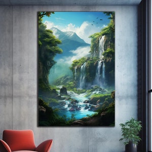 Waterfall Wall Art, Tempered Glass Wall Art, Glass Printing, Large Glass Wall Art, Modern Glass Art, Wall Hangings, Landscape Wall Art
