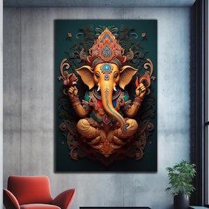 Ganesh Wall Art, Tempered Glass Wall Art, Glass Printing, Glass Large Wall Art, Hindu Wall Decor, Panoramic Wall Decor, Ganesh Wall Decor