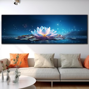 Lotus Flower Wall Art, Tempered Glass Wall Art, Panoramic Wall Art, Glass Printing, Large Glass Wall Art, Lotus Wall Art, Photo on Glass