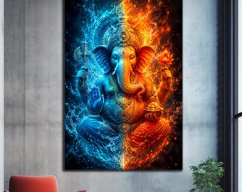 Ganesh Wall Art, Tempered Glass Wall Art, Glass Printing, Large Glass Wall Art, Hindu Wall Art, Luxury Glass Wall Art, Ganesh Wall Decor
