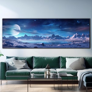 Nordlichter Wandkunst, gehärtetes Glas Wandkunst, Panorama Wandkunst, Glasdruck, Aurora Wandkunst, Aurora Borealis, Panorama Landschaft
