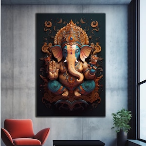 Ganesh Wall Art, Tempered Glass Wall Art, Glass Printing, Glass Large Wall Art, Hindu Wall Decor, Panoramic Wall Decor, Ganesh Wall Decor