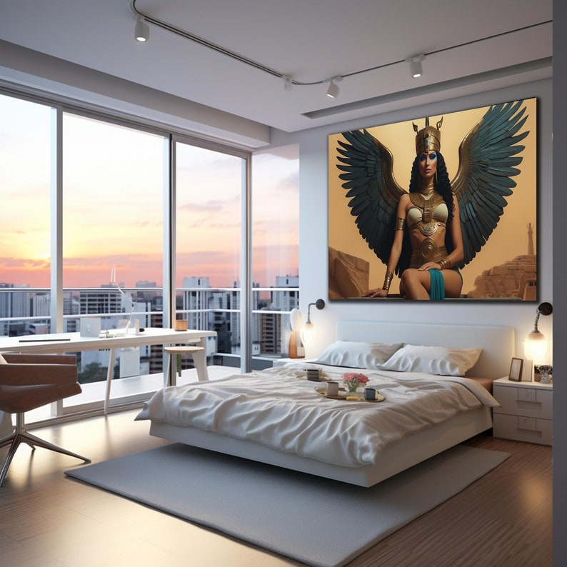 Tempered Glass Wall Art, Egyptian Goddess Isis Wall Art, Glass Printing ...