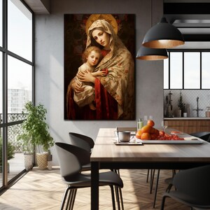 Virgin Mary Wall Art,Tempered Glass Wall Art, Glass Printing, Large Wall Art, Virgin Mary Print,Custom Stained Glass, Mother Mary Wall Art image 5
