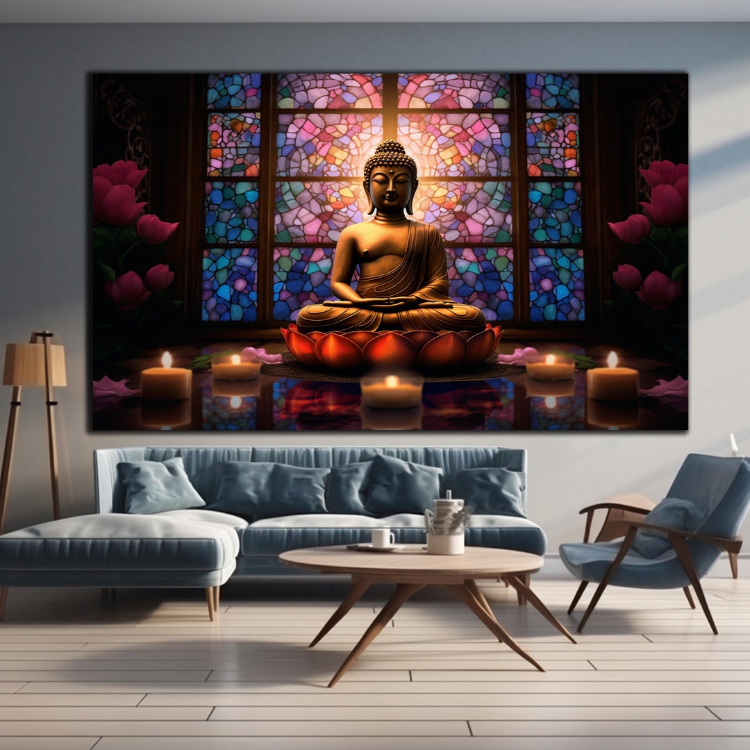 Buddha Wall Art,tempered Glass Wall Art,glass Printing,large Wall Art ...
