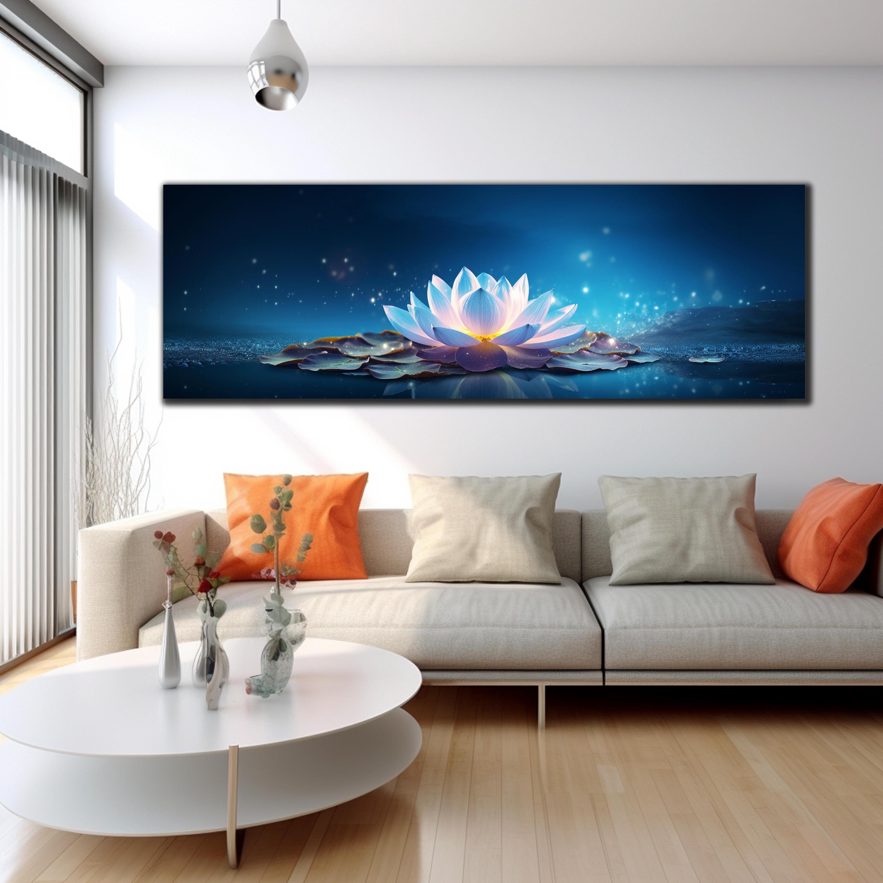 Lotus Flower Wall Art, Tempered Glass Wall Art, Panoramic Wall Art ...