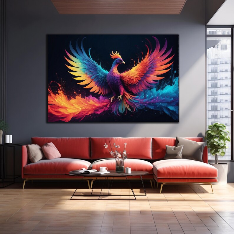Tempered Glass Wall Art,phoenix Wall Art, Phoenix Bird,fantasy Glass