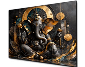 Ganesh Wall Art, Tempered Glass Wall Art, Glass Printing, Large Glass Wall Art, Hindu Wall Art, Luxury Glass Wall Art, Ganesh Wall Decor