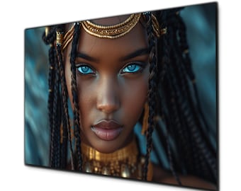 African Woman Wall Art, Black Woman Fashion Wall Art, Glass Printing, Tempered Glass Wall Art, Large Glass Wall Art, African Culture