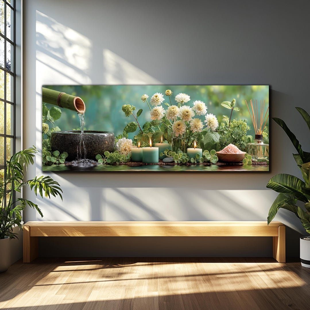 Zen Bamboo Glass Wall Art, Spa Wall Art, Tempered Glass Wall Art, Glass ...
