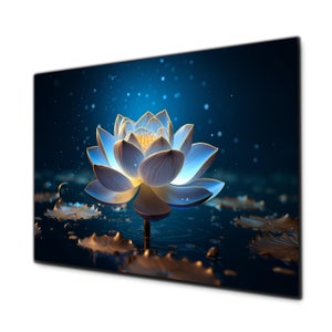 Tempered Glass Wall Art, Lotus Flower Wall Art, Glass Printing, Large Glass Wall Art, Lotus Wall Art, Photo on Glass, Glass Picture, Gift