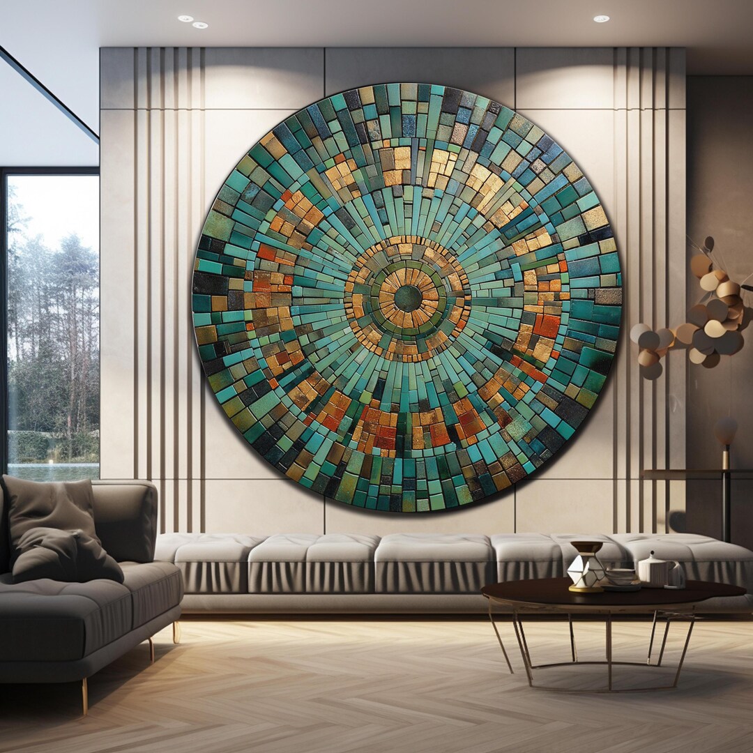 Luxury Glass Wall Art, Tempered Glass Wall Art, Round Painting ...