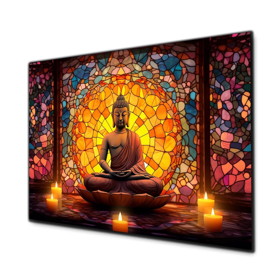 Tempered Glass Wall Art, Buddha Wall Art, Buddha Wall Decor,buddha Wall ...