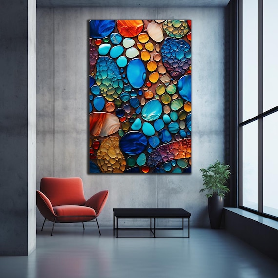 Abstract glass wall art discount