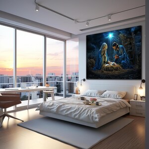 Christmas Nativity Wall Art, Tempered Glass Wall Art, Holy Family Wall ...