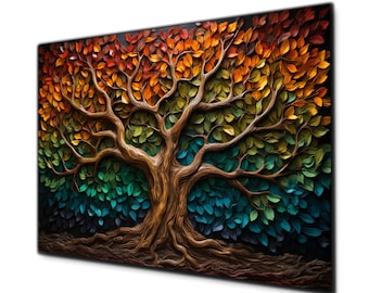 Yggdrasil Celtic Tree of Life Wall Art, Tree of Life Glass Wall Art, Tree of Life Painting, Tempered Glass Wall Art, Tree of Life Mandala