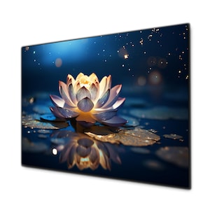 Tempered Glass Wall Art, Lotus Flower Wall Art, Glass Printing, Large Glass Wall Art, Lotus Wall Art, Photo on Glass, Glass Picture, Gift