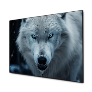 Wolf Wall Art,Tempered Glass Wall Art,Glass Printing, Wolf Wall Decor, Glass Large Wall Art, Wall Hangings, Glass Wall Decor, Wolf Painting