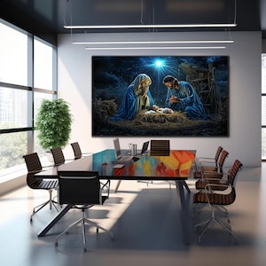 Christmas Nativity Wall Art, Tempered Glass Wall Art, Holy Family Wall ...
