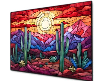 Arizona Desert Wall Art, Saguaro Cactus Wall Art, Tempered Glass Wall Art, Glass Printing, Large Glass Wall Art, Southwestern Wall Art, Gift