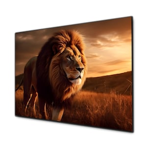 Lion Wall Art,Tempered Glass Wall Art, Big Cats Art, Glass Printing,Large Glass Wall Art, Wall Hangings, Glass Wall Decor, Lion Glass Art