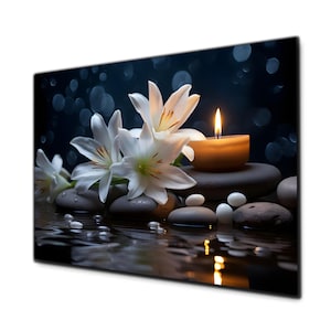 Lily Flower Wall Art, Tempered Glass Wall Art, Glass Printing, Large Wall Art, Glass Wall Decor, Vivid Colors, Photo on Glass, Glass Picture