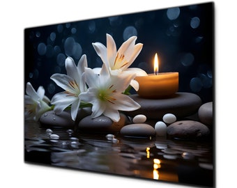 Lily Flower Wall Art, Tempered Glass Wall Art, Glass Printing, Large Wall Art, Glass Wall Decor, Vivid Colors, Photo on Glass, Glass Picture