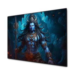 Shiva Wall Decor, Tempered Glass Wall Art, Glass Printing, Glass Large Wall Art,Wall Hangings,Hindu Wall Art, Hindu God Decor,Shiva Wall Art