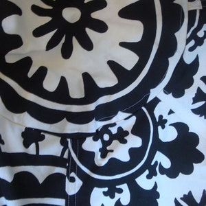 Bold Black and White Suzani print bean bag chair Cover and Liner without filling image 5