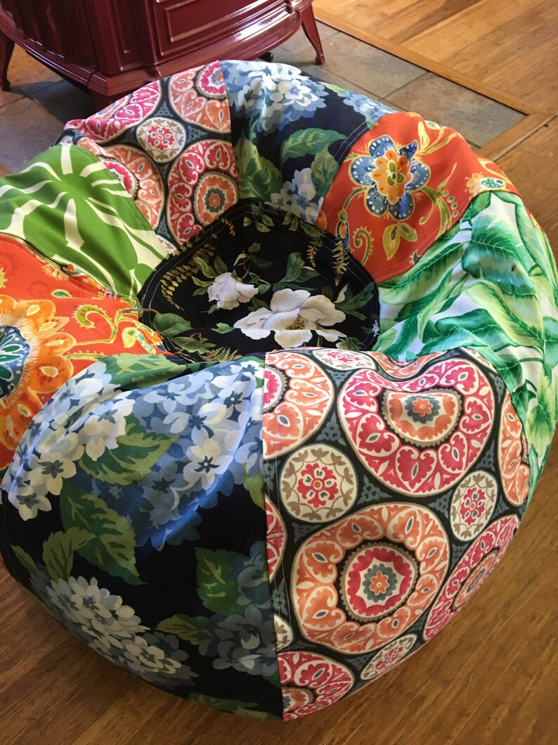NEW Bohemian Eclectic Floral Prints Bean Bag Chair With Cover Etsy
