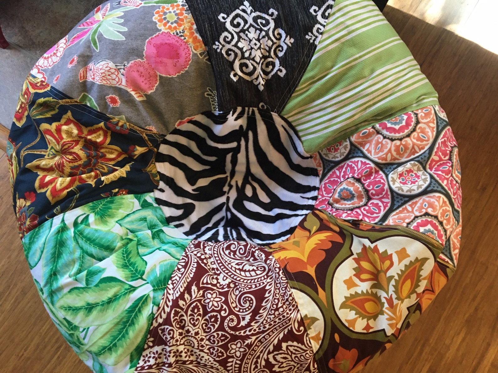 Bohemian Eclectic Floral Prints Bean Bag Chair With Cover Liner ...