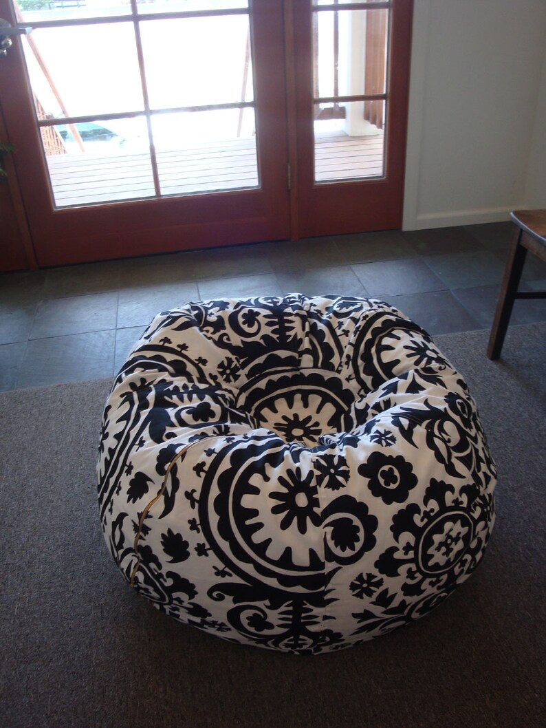 Bold Black and White Suzani Print Bean Bag Chair Cover and Etsy