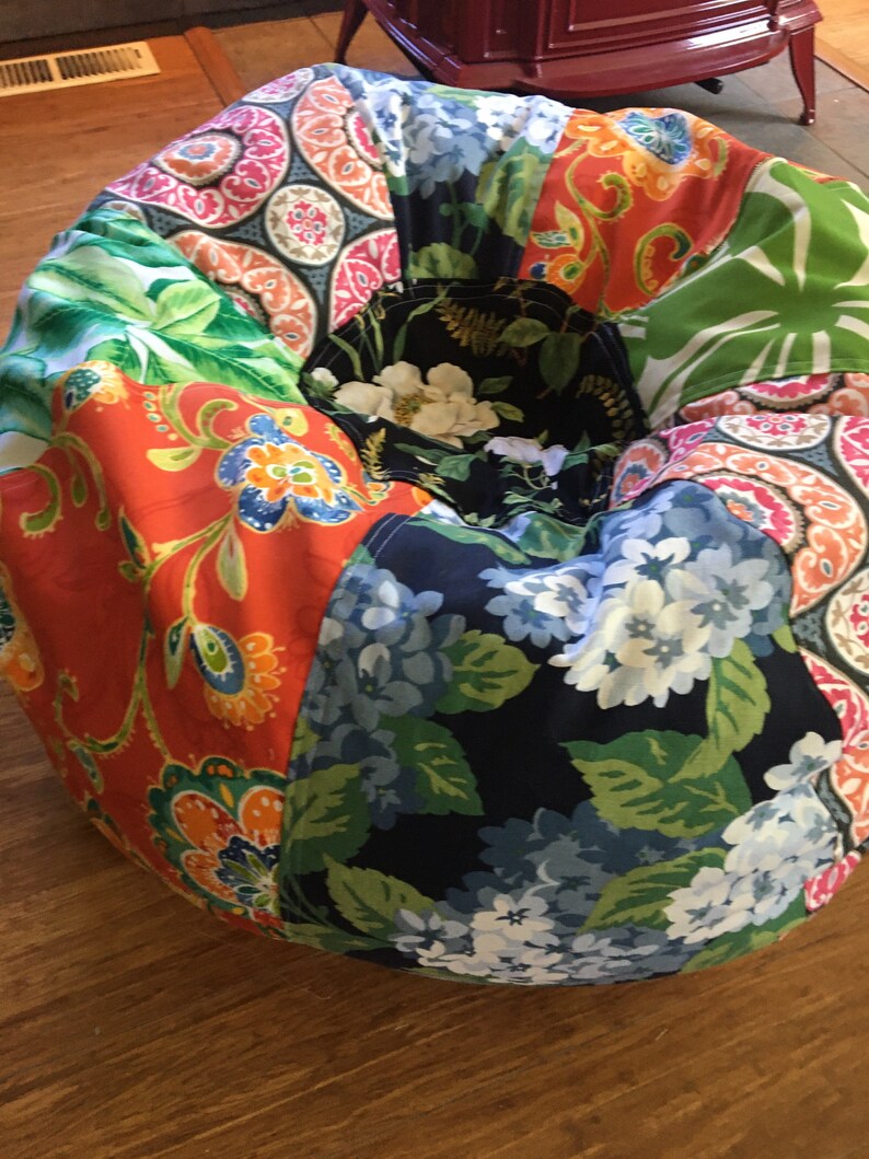 NEW Bohemian Eclectic Floral Prints Bean Bag Chair With Cover Etsy