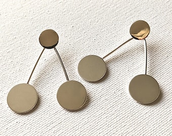 Dots sterling silver minimalist dangle earrings on posts