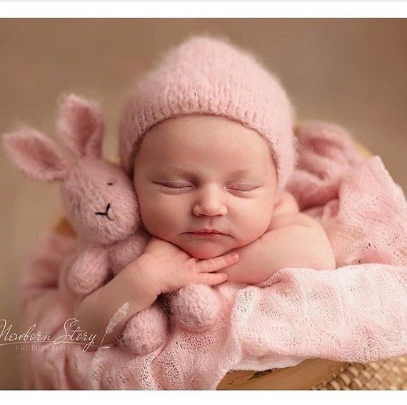 Hand knit mini bunny rabbit newborn photography prop | Etsy