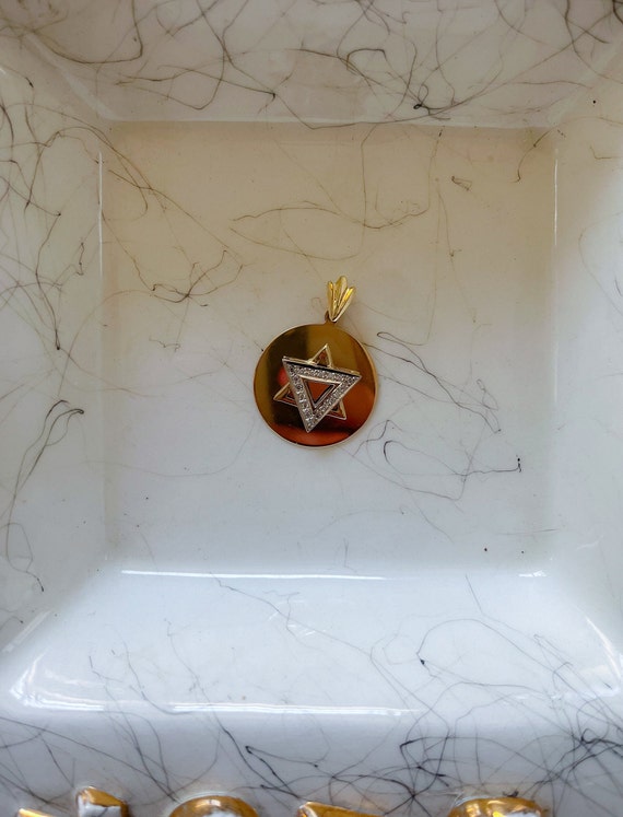 Large, Vintage Diamond Star of David 14k Yellow G… - image 7