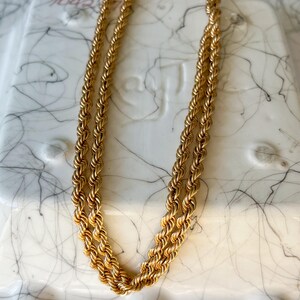 Vintage Super Chunky Rope Chain 14k Yellow Gold Chain 30 Inch Necklace image 1