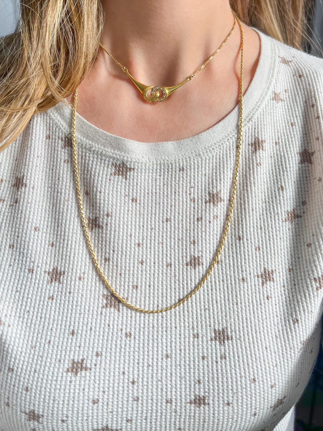 Vintage Thin Rope Chain 18k Yellow Gold Solid 24.5 Inch Chain Necklace ...