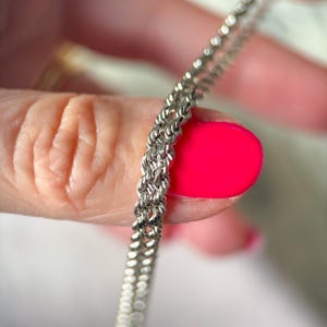 Vintage 14k White Gold 20 Inch Rope Chain image 1
