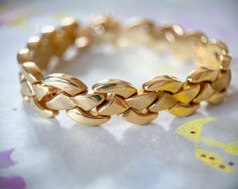 Vintage Super Chunky 14k Yellow Gold 7.5 Inch Bracelet