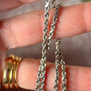Vintage 14k White Gold 20 Inch Rope Chain image 7