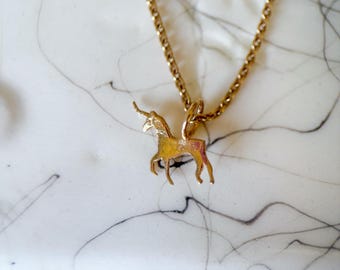 Vintage MINI Unicorn 14k Yellow Gold Charm